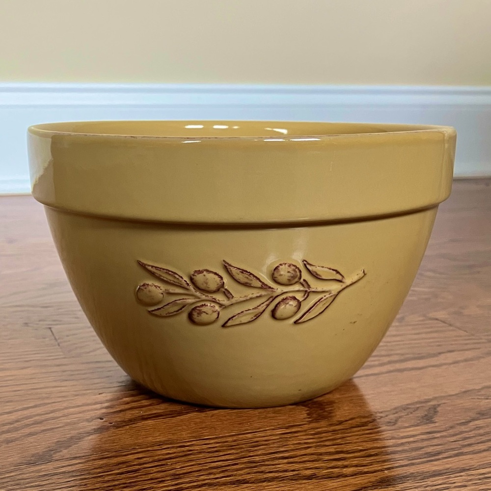Cute Bowl with Olive Branch Design